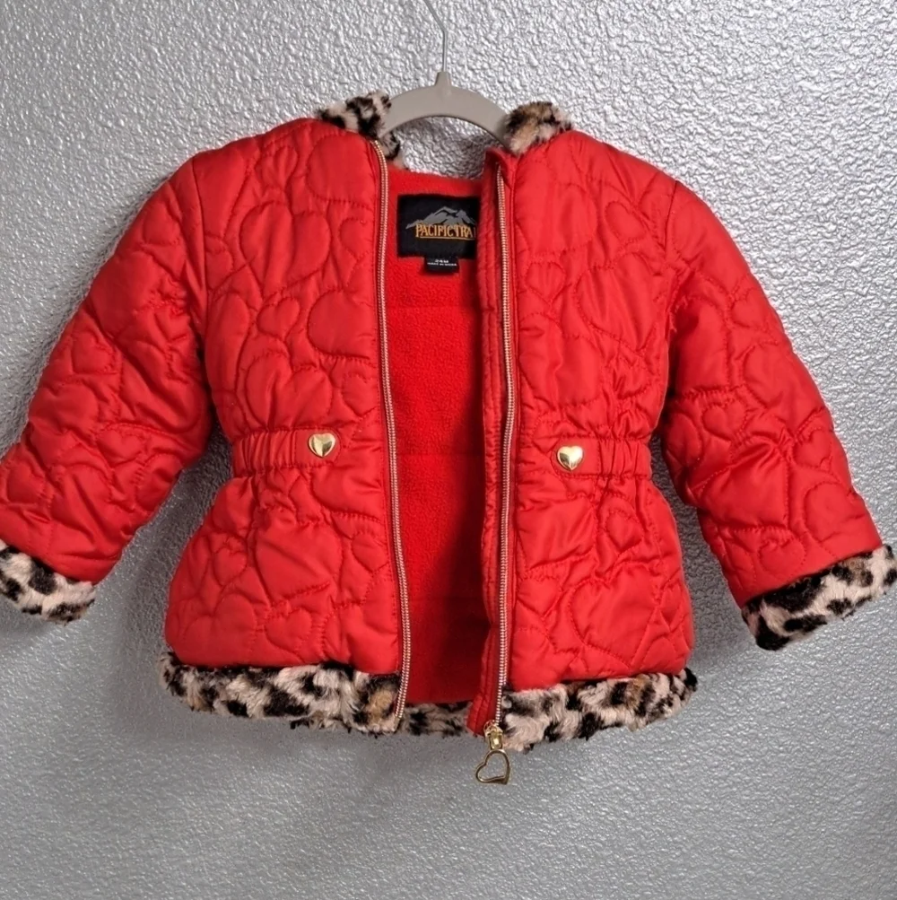 Pacific Trail Red Fur Lined Jacket  Size 2T O784